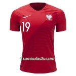 Camisolas de Futebol Polônia Piotr Zielinski 19  Equipamento Alternativa Copa do Mundo 2018 Manga Curta